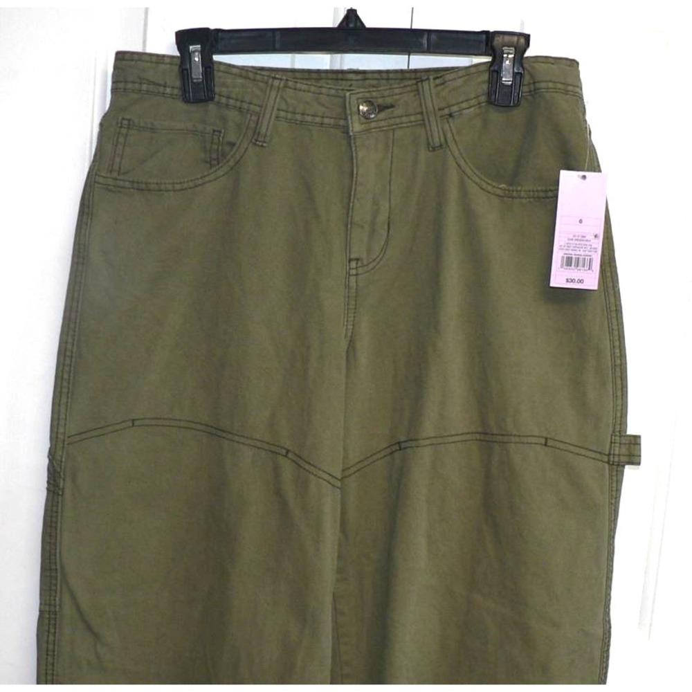 Wild Fable Womens Low Rise Cotton Pocket Relaxed Carpenter Pants in Green Size 6 - Picture 5 of 11